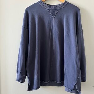Aerie Crewneck Sweatshirt Oversized Small Blue